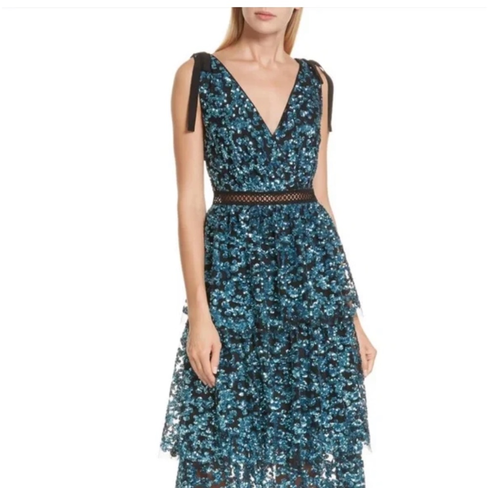 NWT Self-portrait sequinned tulle dress!